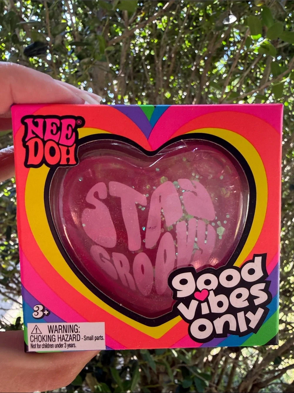 Good Vibes Only Pink Heart Stress Toy